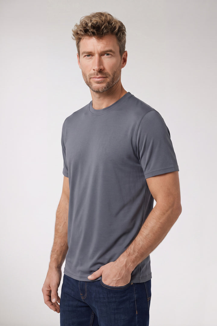 Luca Liquid Cotton T-shirt - Middenblauw