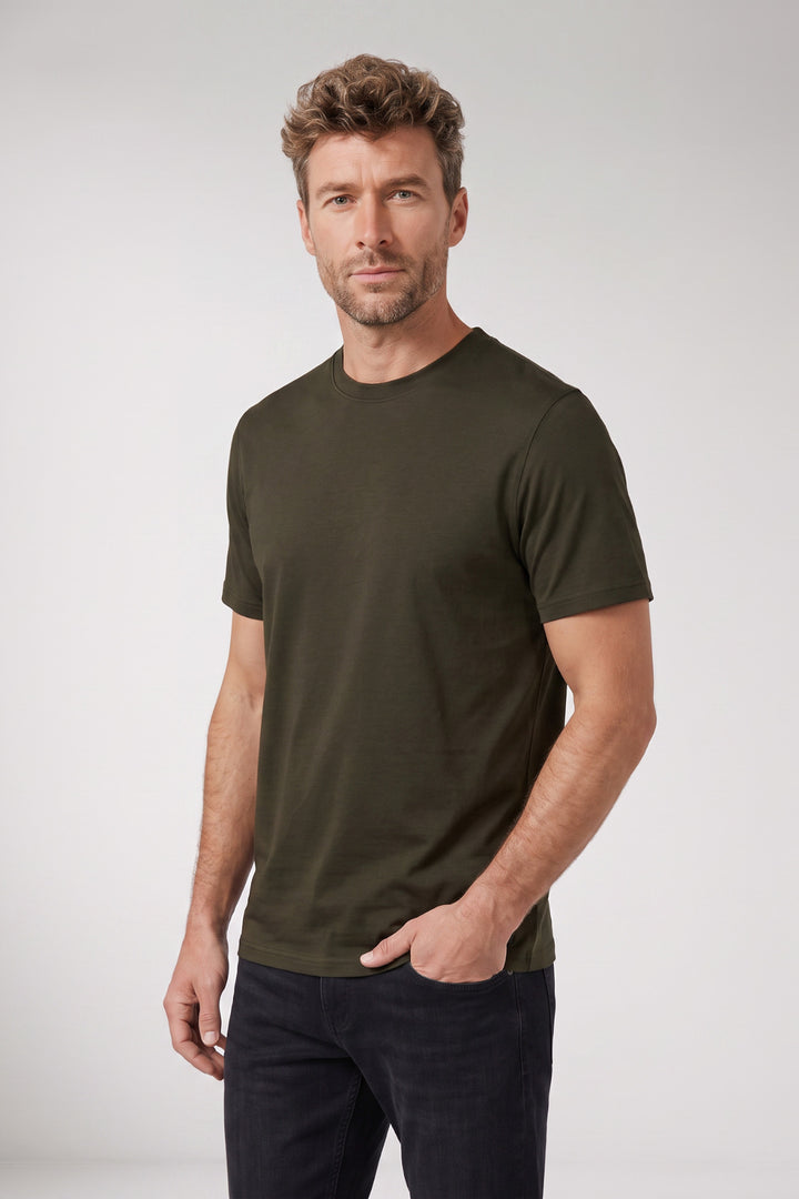 Luca Liquid Cotton T-shirt - Donkergroen