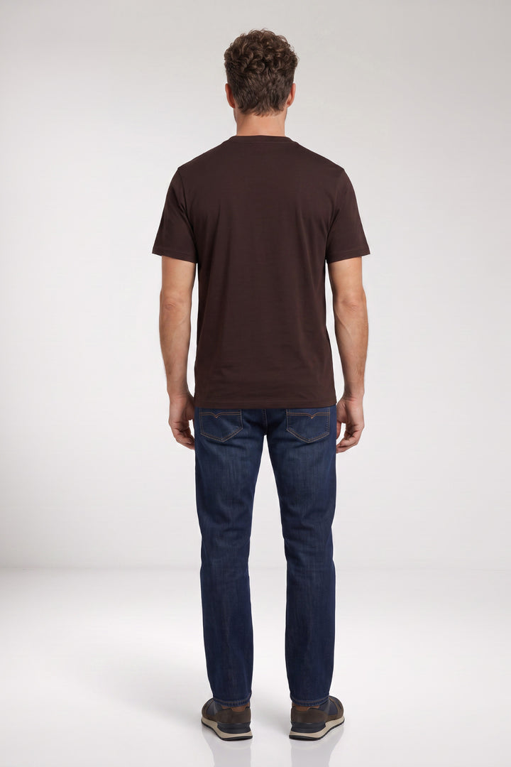 Luca Liquid Cotton T-shirt - Donkerbruin