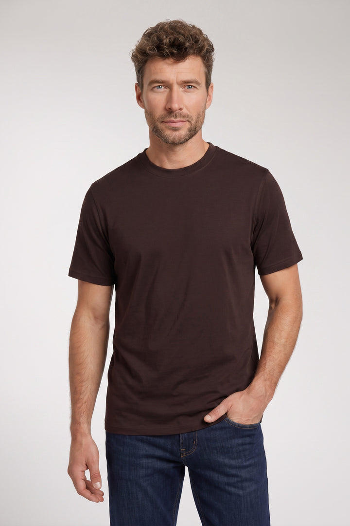 Luca Liquid Cotton T-shirt - Donkerbruin