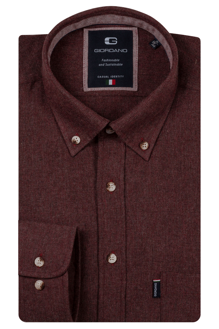 Dino Flanel Overhemd - Donkerrood