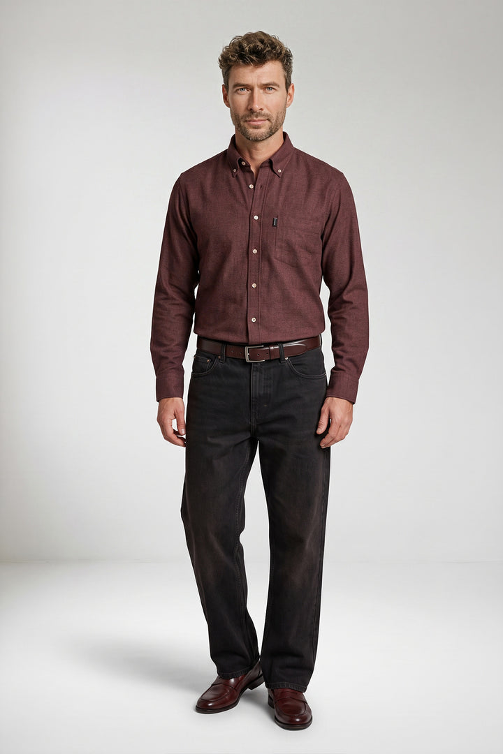 Dino Flanel Overhemd - Donkerrood
