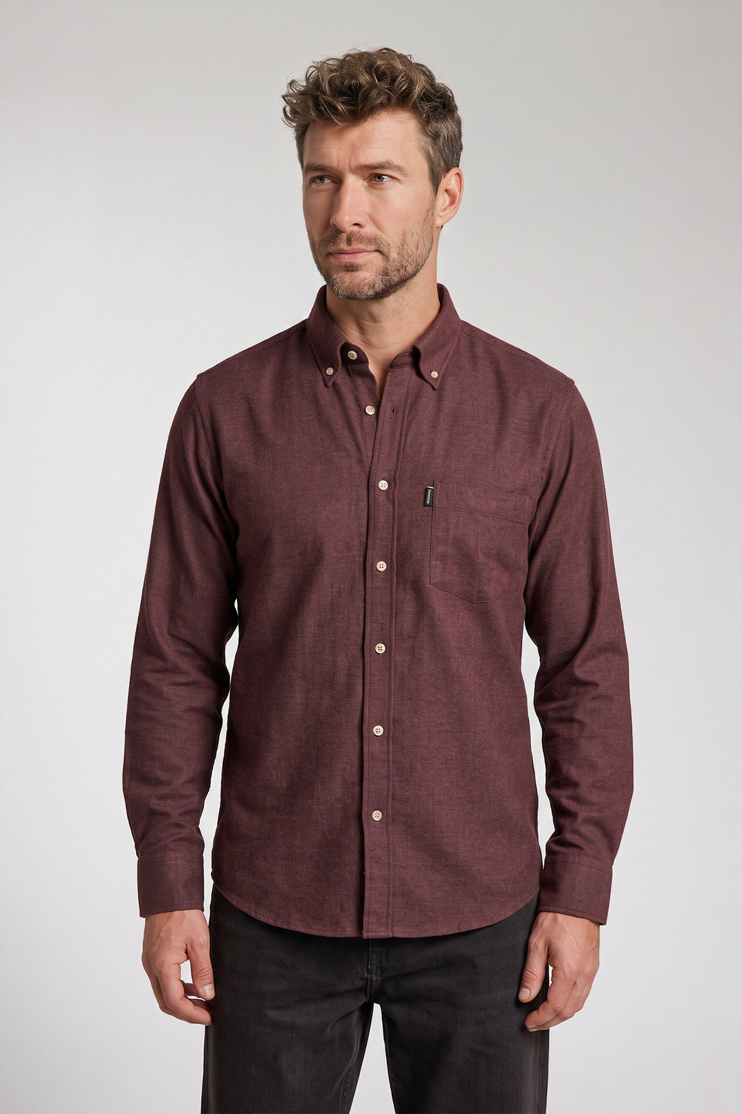 Dino Flanel Overhemd - Donkerrood