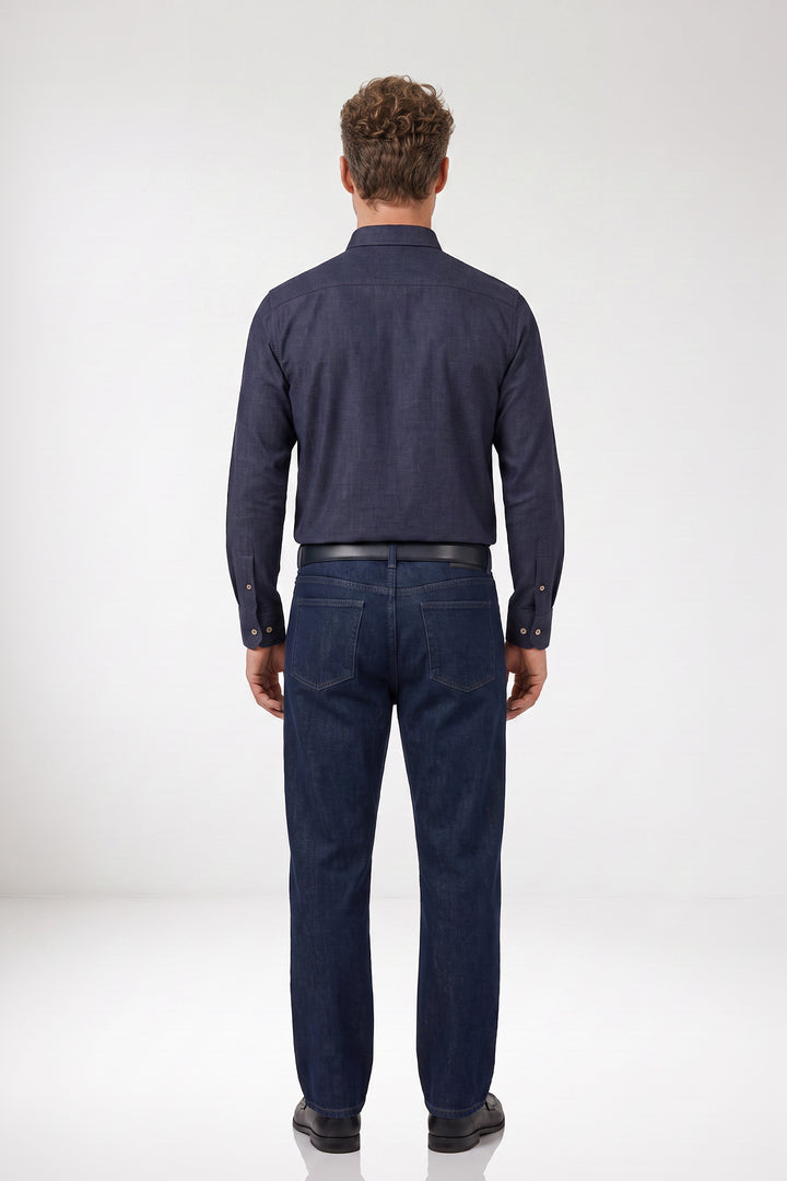 Dino Flanel Overhemd - Donkerblauw