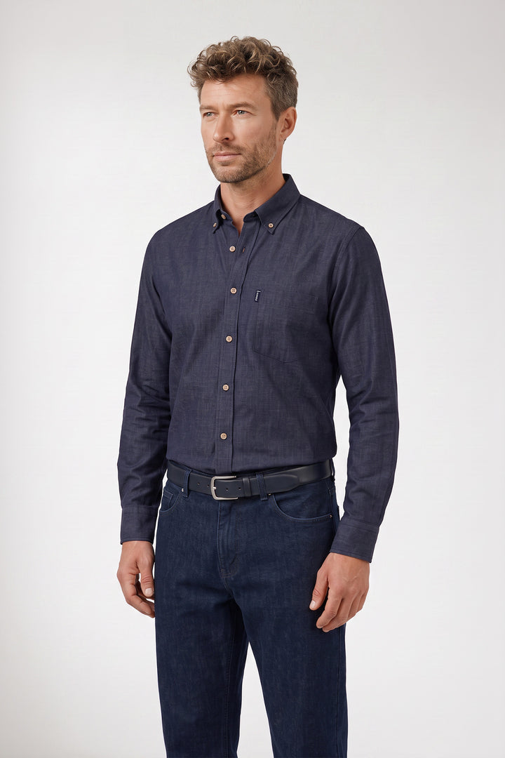 Dino Flanel Overhemd - Donkerblauw