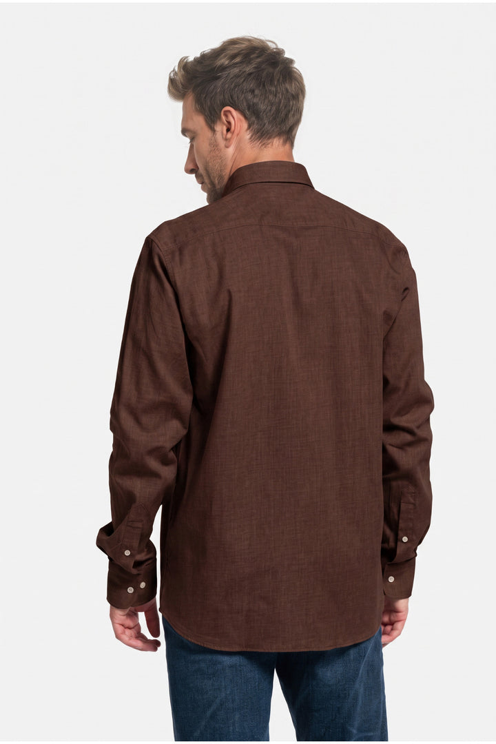 Giordano Dino Flanel Overhemd - Donkerbruin
