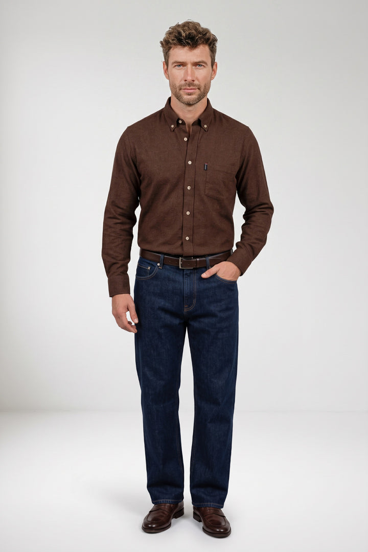 Dino Flanel Overhemd - Donkerbruin