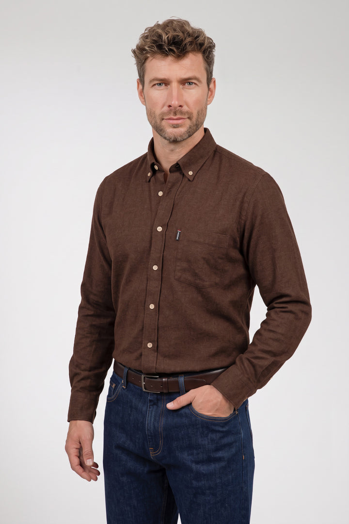 Dino Flanel Overhemd - Donkerbruin