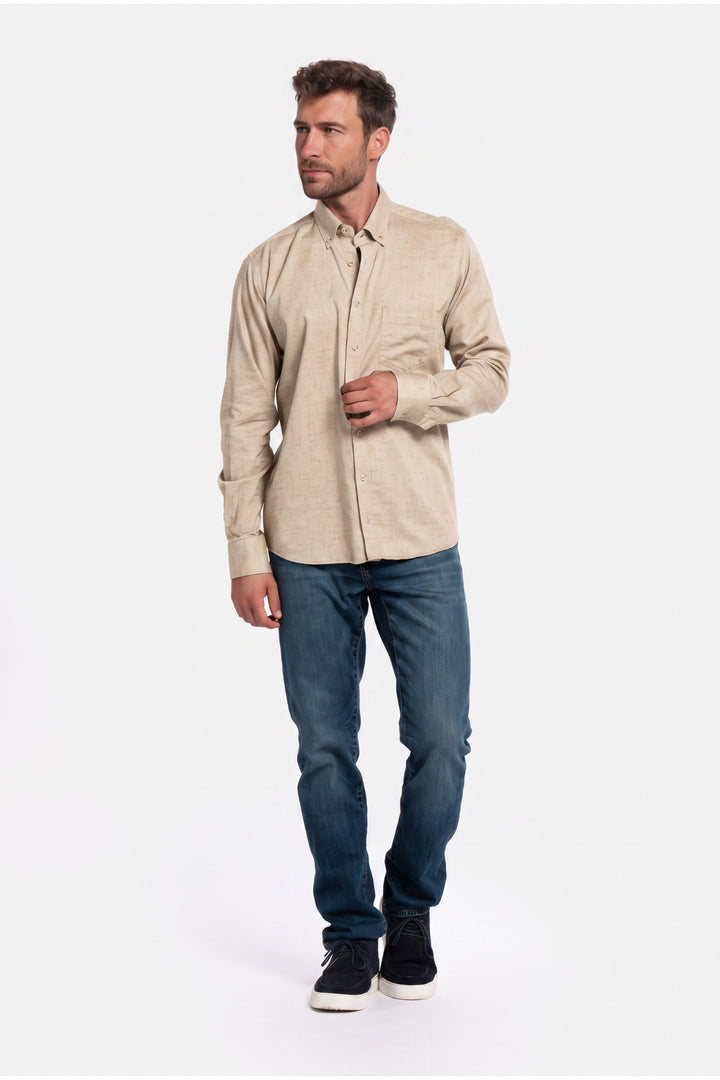 Giordano Dino Flanel Overhemd - Beige