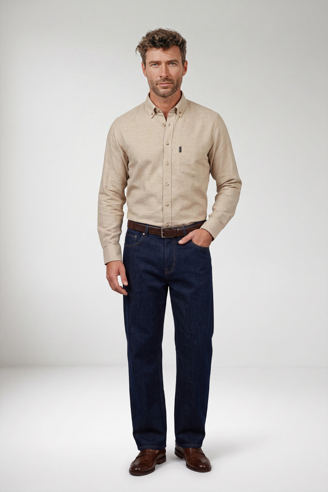 Dino Flanel Overhemd - Beige