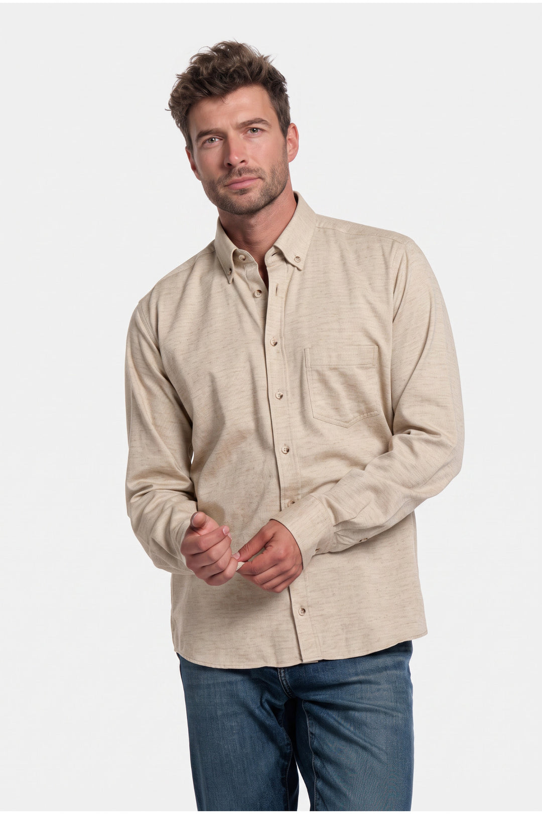 Giordano Dino Flanel Overhemd - Beige