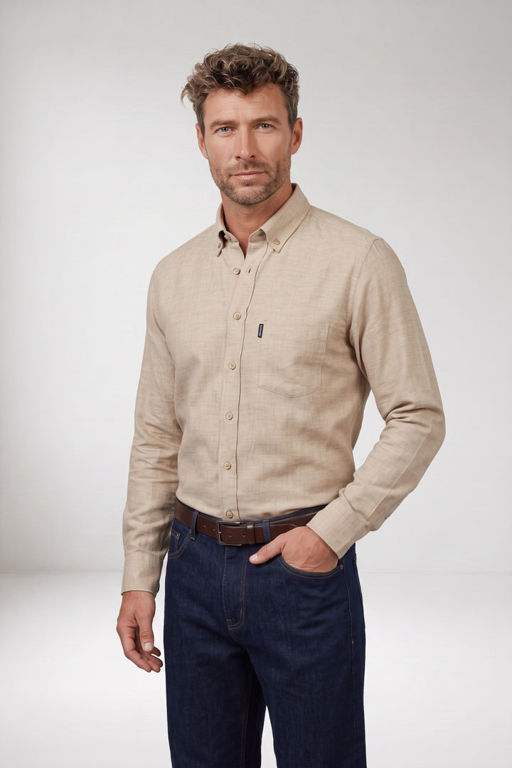 Dino Flanel Overhemd - Beige