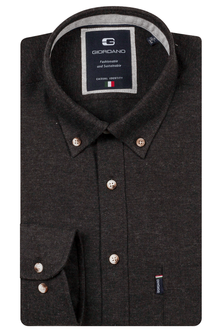 Dino Flanel Overhemd - Donkergrijs