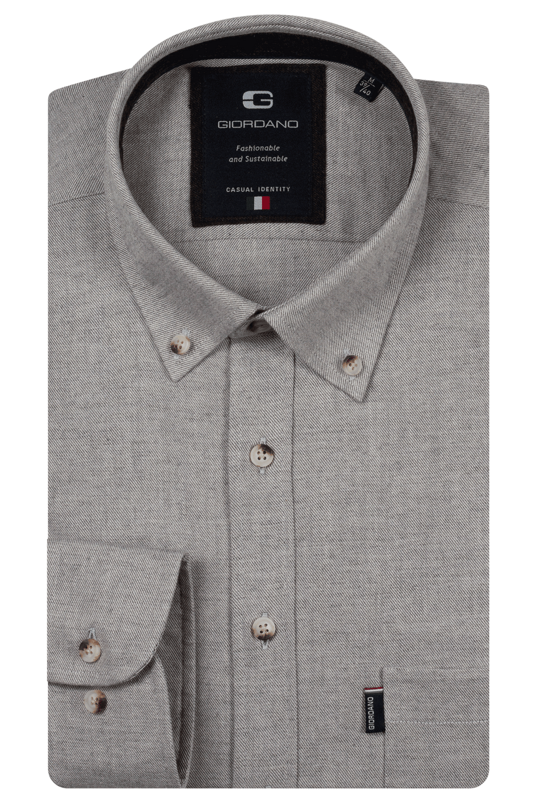 Giordano Dino Flanel Overhemd - Grijs