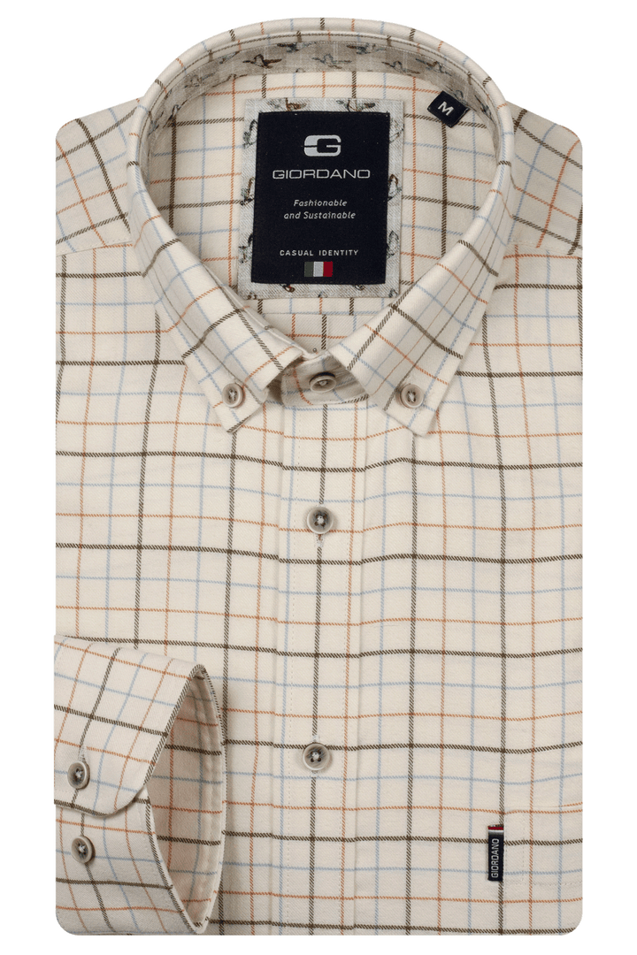 Dino Button Down Geruit Overhemd - Lichtgroen
