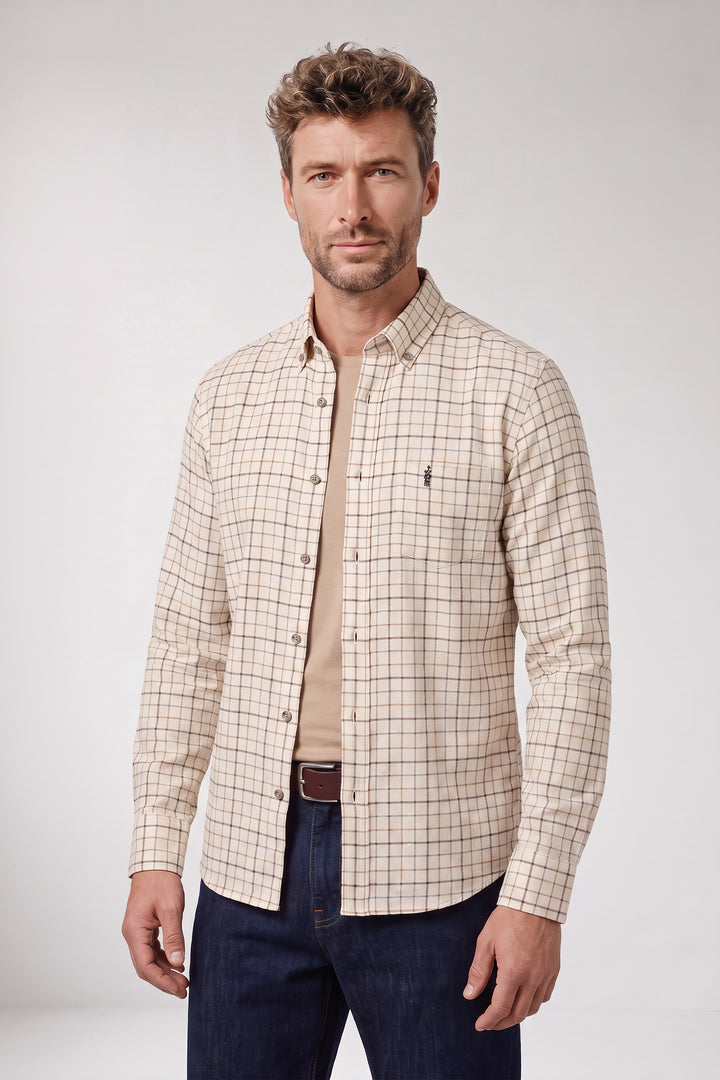 Dino Button Down Geruit Overhemd - Lichtgroen