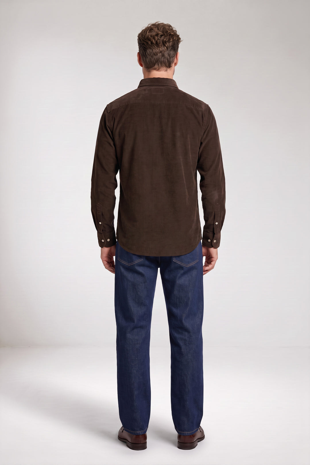 Dino Button Down Corduroy Overhemd - Bruin