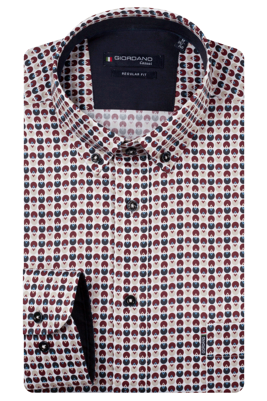 Dino Satin Stretch Grafische Print Overhemd - Paars