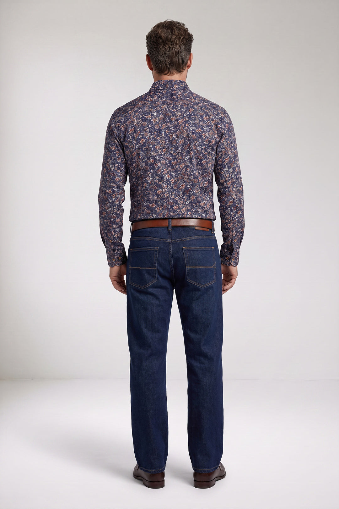 Dino Button Down Corduroy Overhemd - Donkerblauw