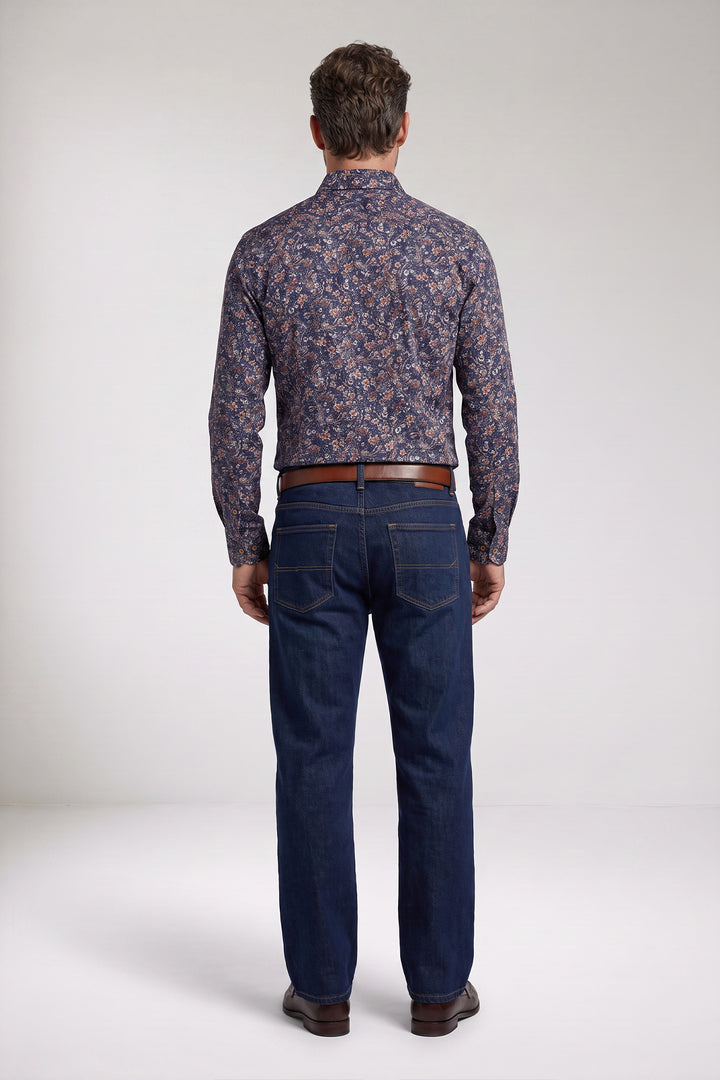 Dino Button Down Corduroy Overhemd - Donkerblauw