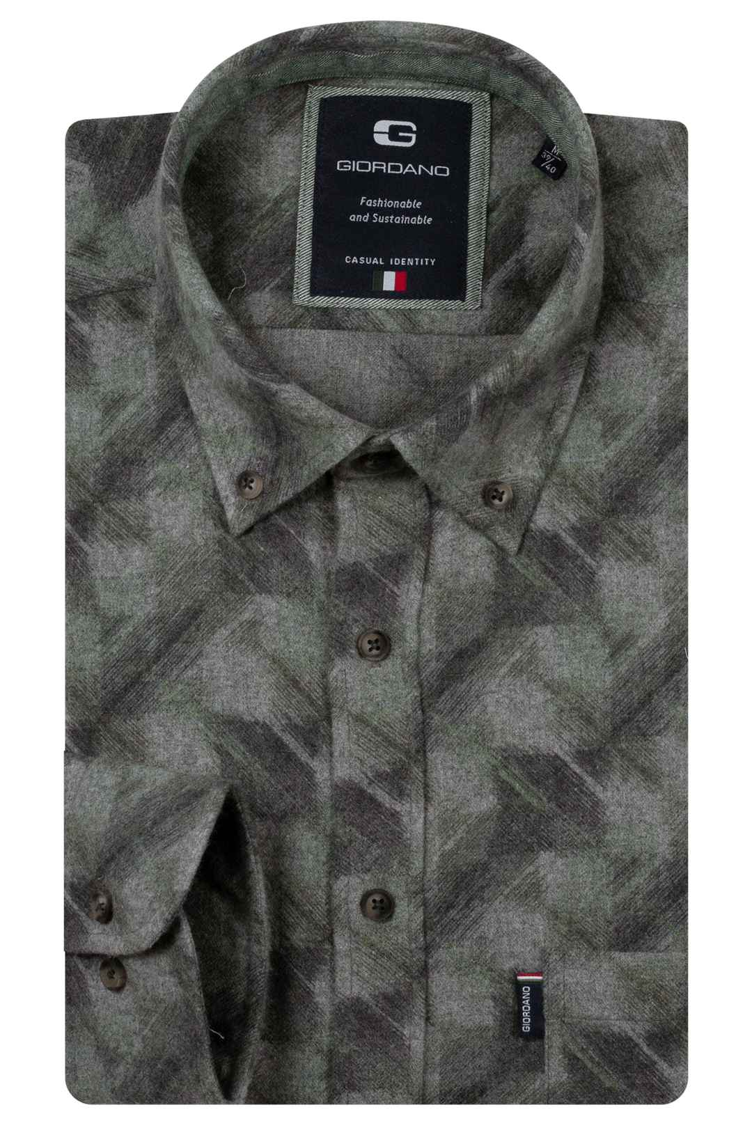 Giordano Dino Grafische Print Overhemd - Groen