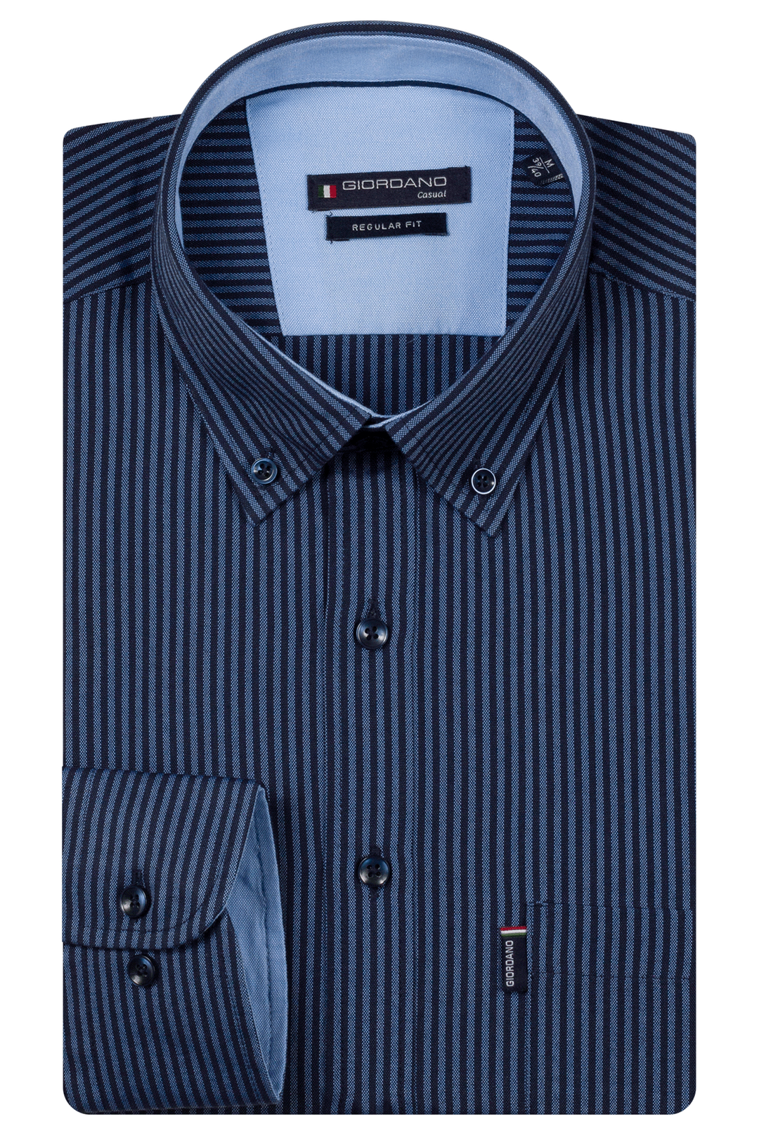Dino Oxford Gestreept Overhemd - Blauw