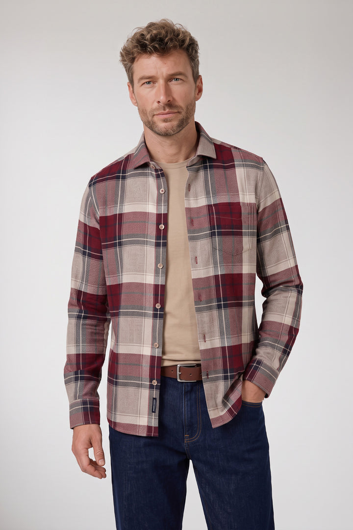 Row Brushed Herringbone Overhemd - Rood