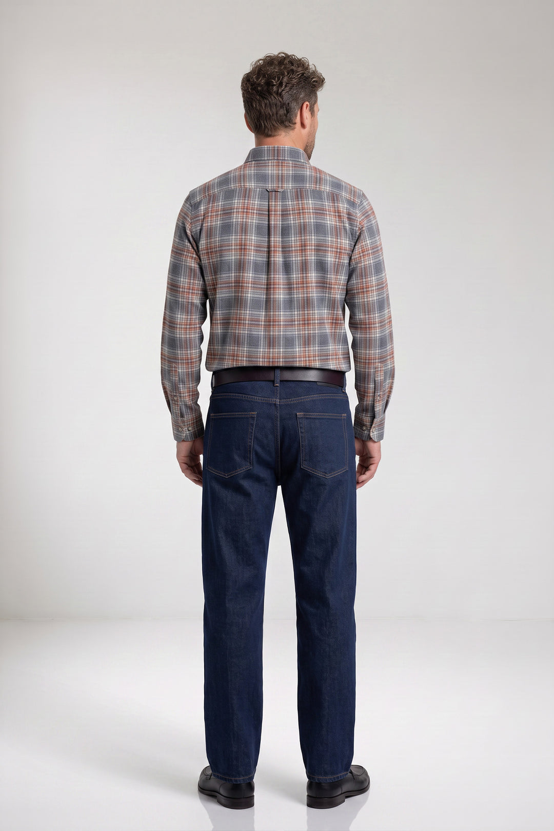 Dino Button Down Flanel Overhemd - Blauw