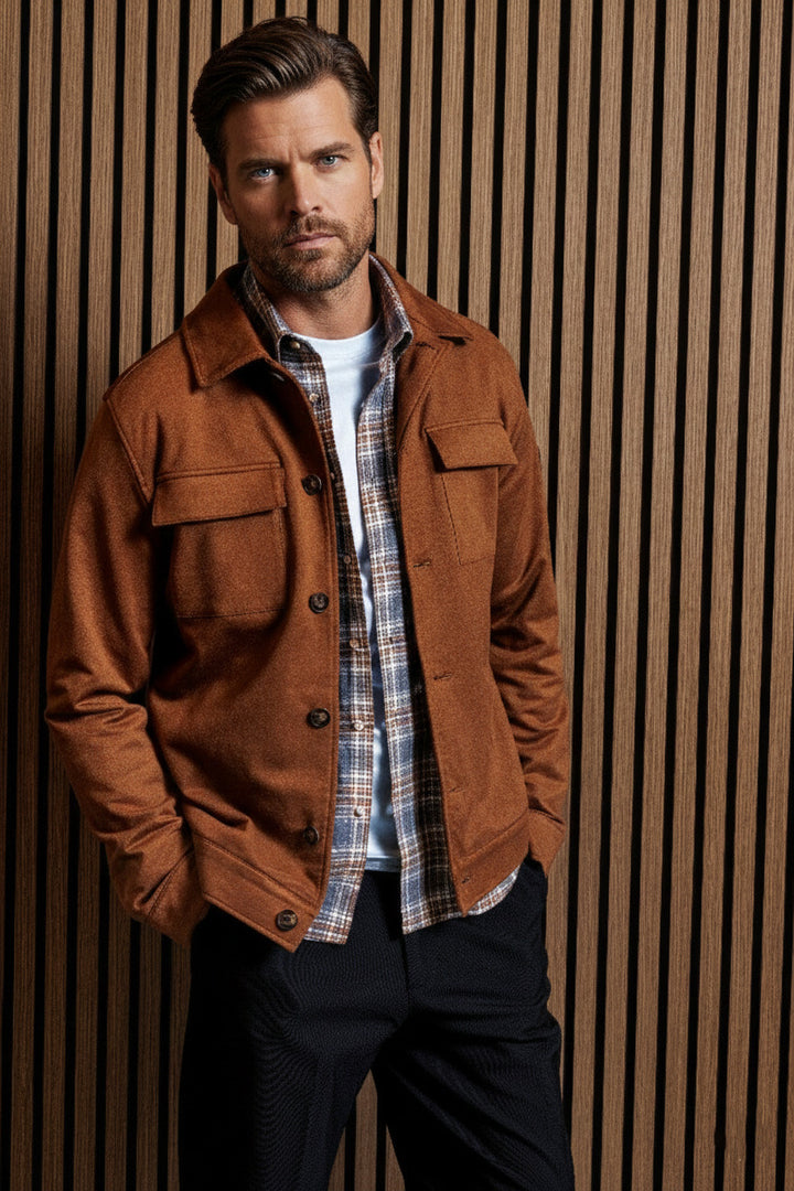 Dino Button Down Flanel Overhemd - Blauw
