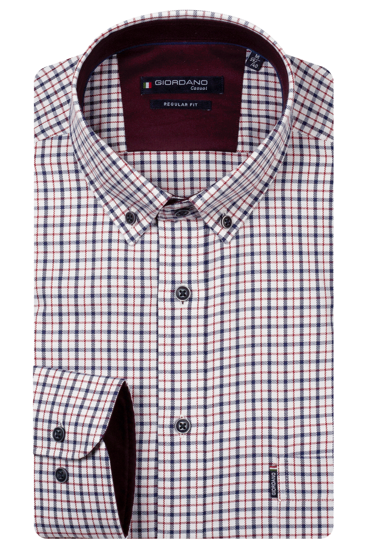 Dino Twill Geruit Overhemd - Rood