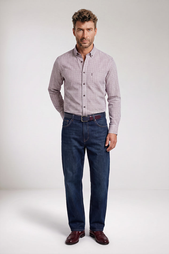 Dino Twill Geruit Overhemd - Rood