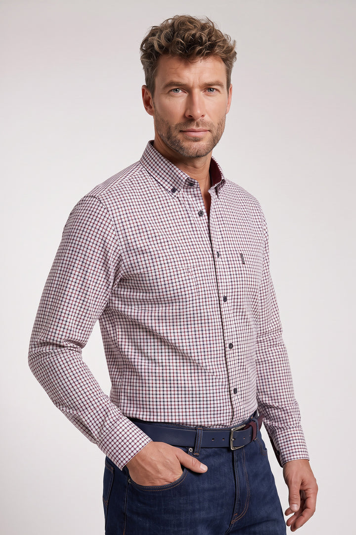 Dino Twill Geruit Overhemd - Rood