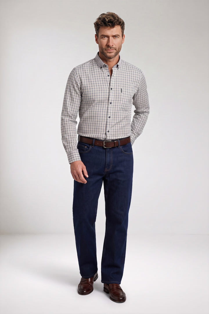Dino Twill Geruit Overhemd - Blauw