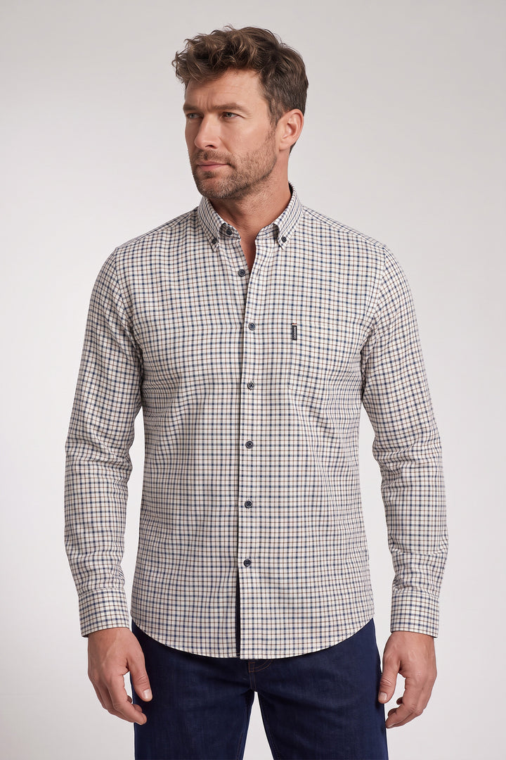 Dino Twill Geruit Overhemd - Blauw
