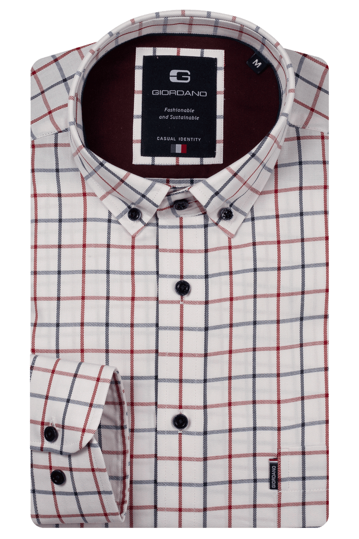 Dino Twill Geruit Overhemd - Rood