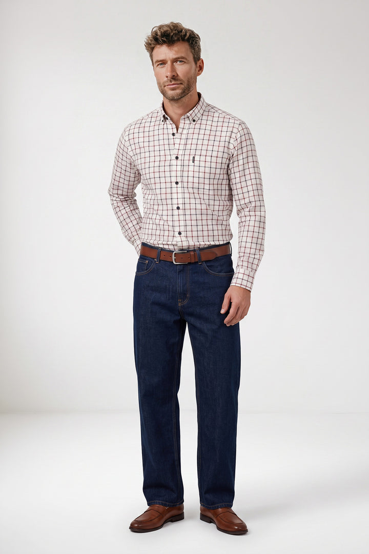 Dino Twill Geruit Overhemd - Rood