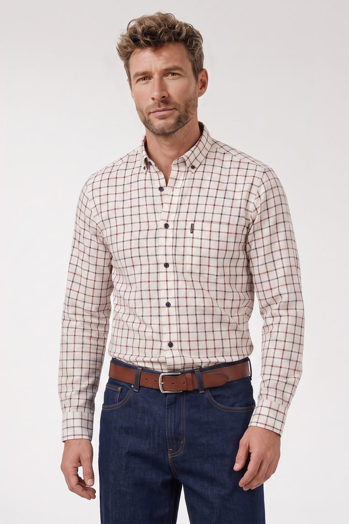 Dino Twill Geruit Overhemd - Rood