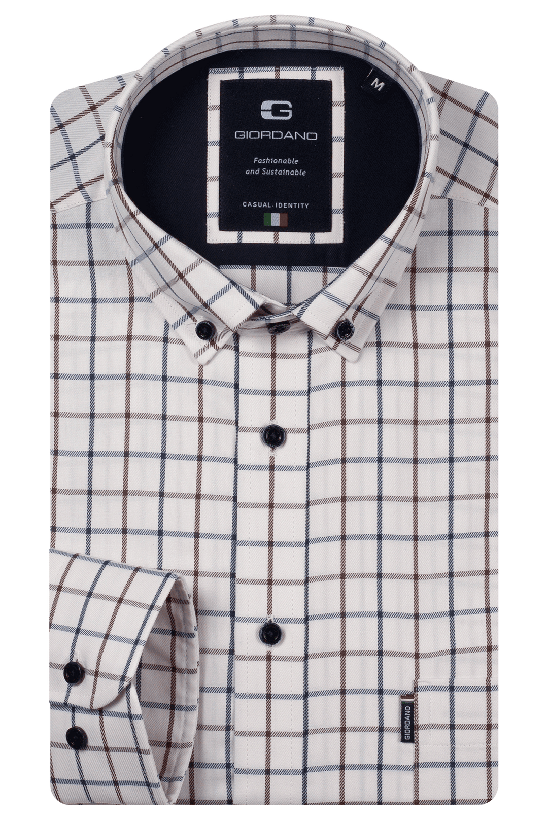 Giordano Dino Twill Geruit Overhemd - Blauw
