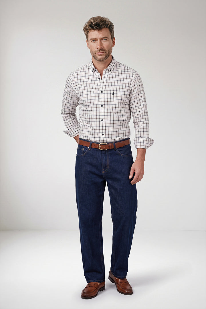 Dino Twill Geruit Overhemd - Blauw