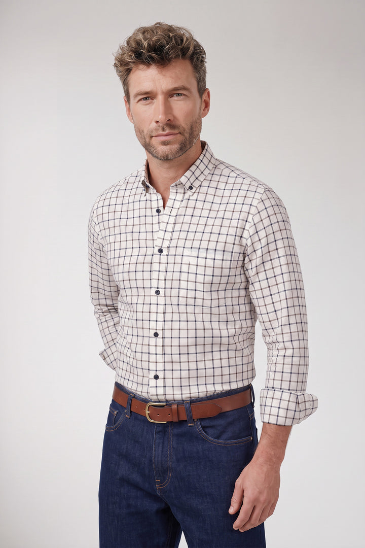 Dino Twill Geruit Overhemd - Blauw