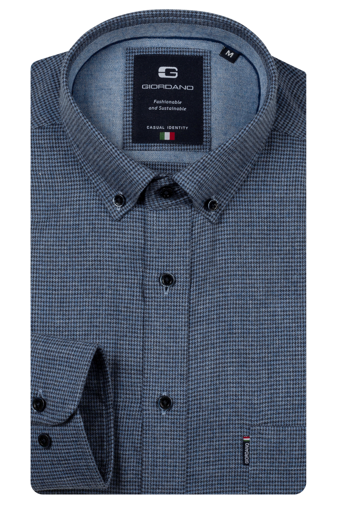 Giordano Dino Houndstooth Overhemd - Blauw