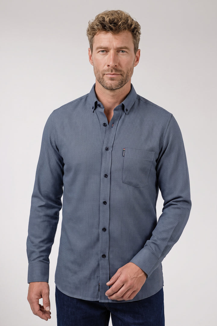 Dino Houndstooth Overhemd - Blauw