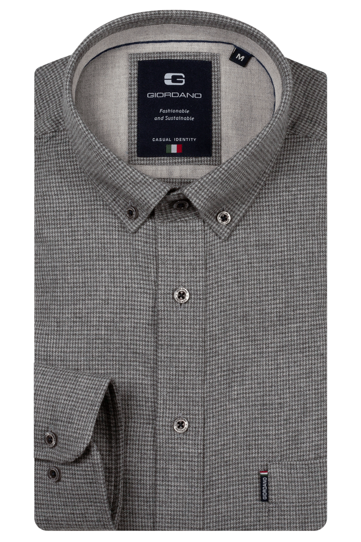 Dino Houndstooth Overhemd - Grijs