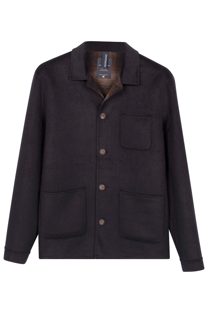 Mano Soft Wol Overshirt - Blauw