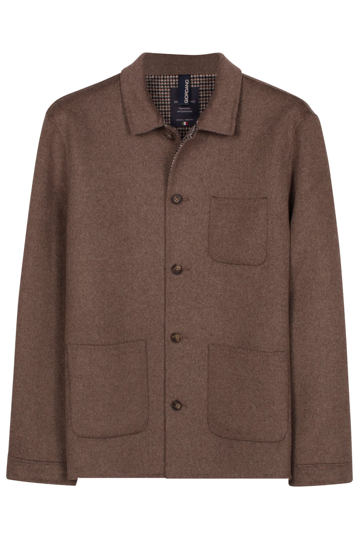 Mano Soft Wol Overshirt - Bruin