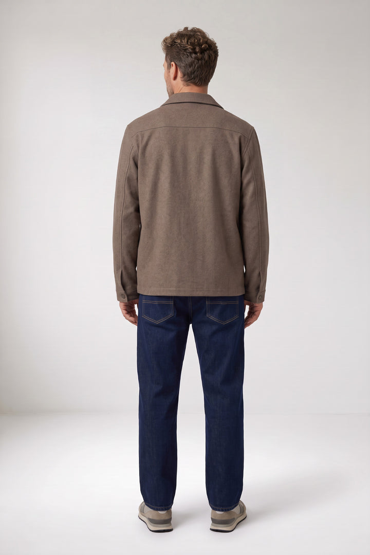 Mano Soft Wol Overshirt - Bruin
