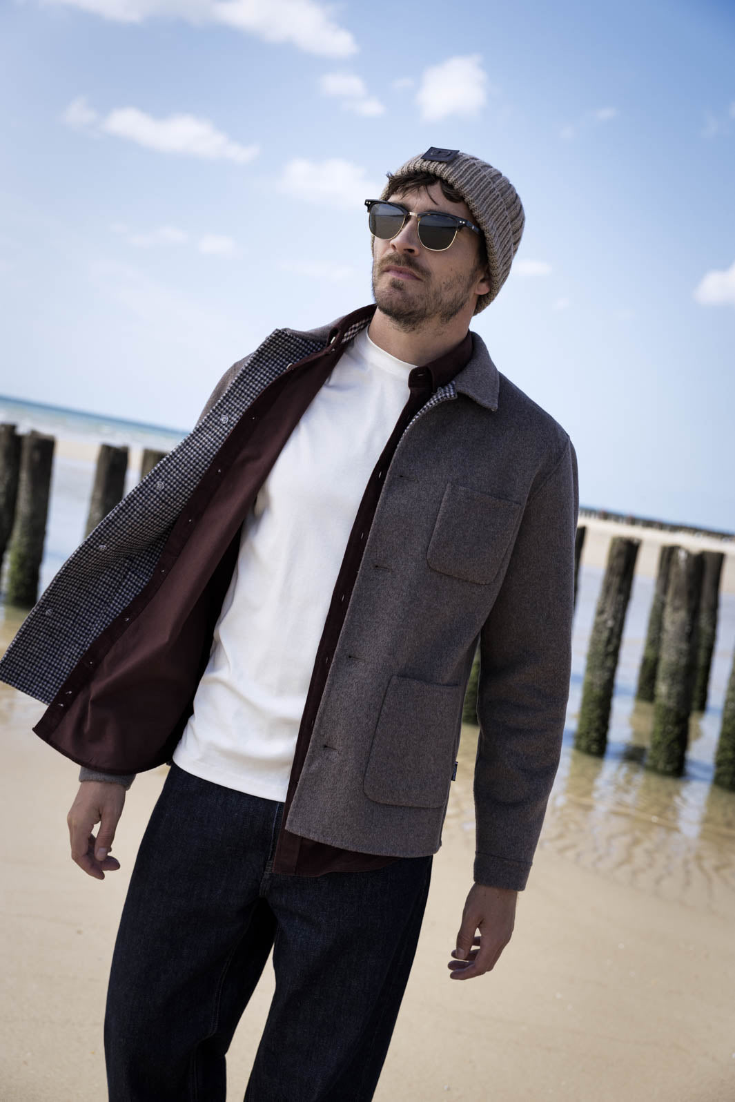 Mano Soft Wol Overshirt - Bruin