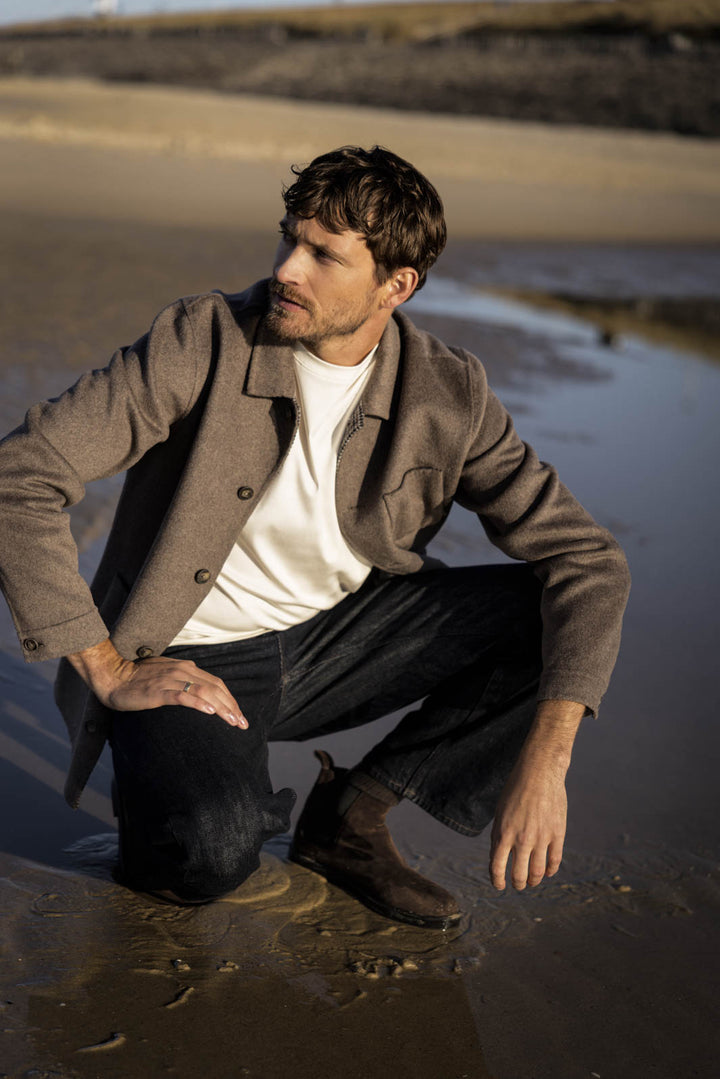 Mano Soft Wol Overshirt - Bruin