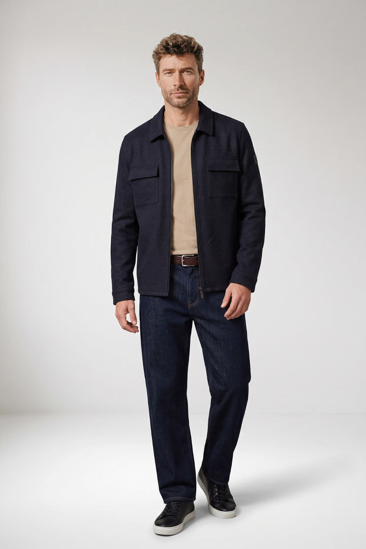Carissio Wolmix Jersey Jas - Blauw
