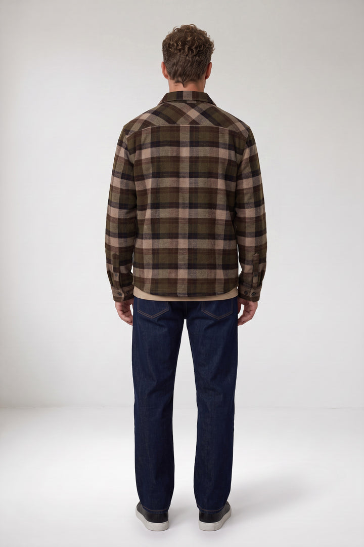 Taranto Brushed Geruit Overshirt - Groen